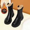 Winter Plush Ankle Boots for Women Anti Slip Warm Cozy Leather Booties Fashion Designer Cotton Shoes for Womens Botas Para Mujer