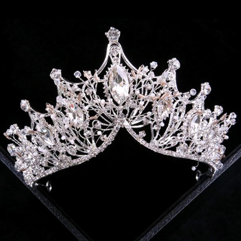 Baroque Queen Crown Handmade Gold Wedding Tiaras And Crown For Bride Headband