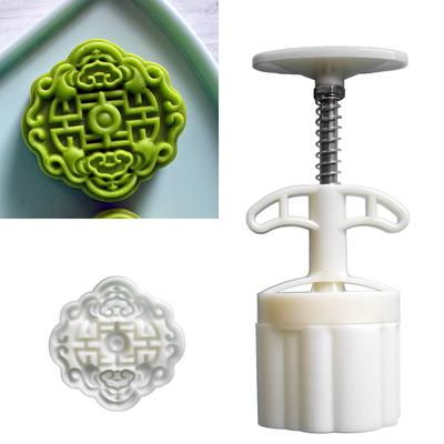 Moldes tradicionais para bolo lunar Festival do meio do outono Fabricante de bolo lunar Carimbos para biscoitos Ferramenta de cozimento de bolo lunar de pressão manual