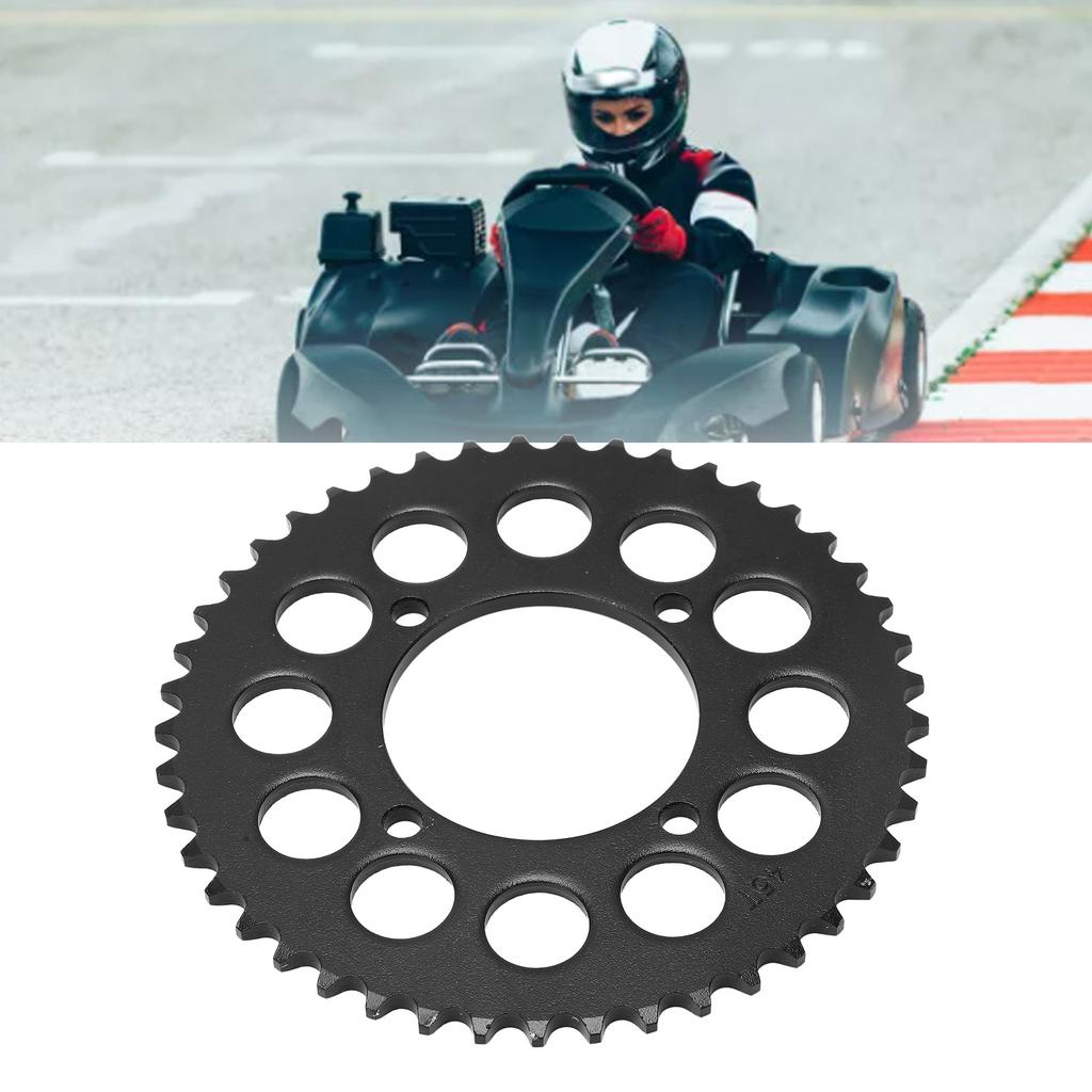 420 45T Motorcycle Rear Sprocket Steel Black 12 Round Holes Chain Sprocket Cog for Karts ATV