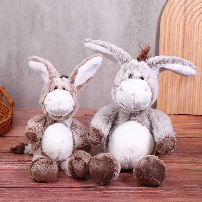 1 Piece Boys And Girls Fluffy Stuffed Animal Donkeys For Cuddling Playing Toy 25/32Cm Soft Plush Donkey Toys Diy Decoration