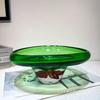 Green Vase Clear Fruit Tray Desktop Storage Container Flower Vase Double Color Transparent Terrarium Home Decoration Accessories