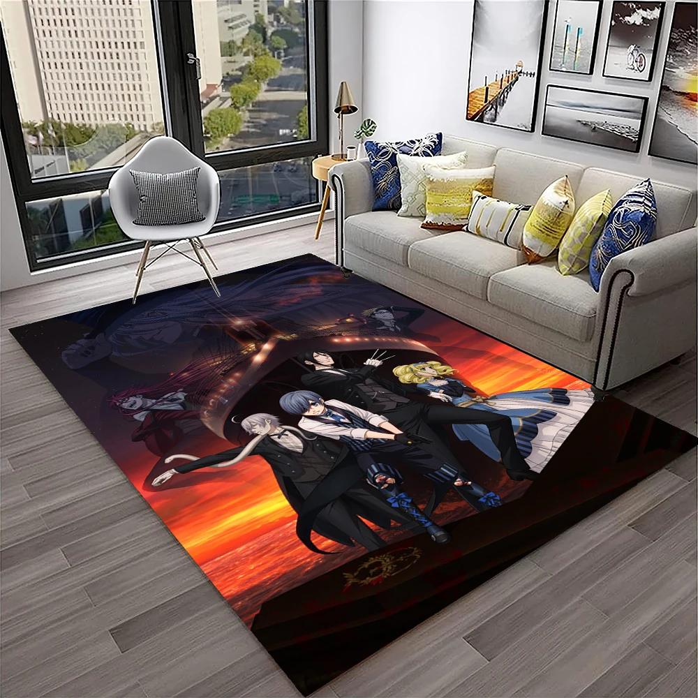 3D Anime Black Butler Cartoon Carpet Rug for Home Living Room Bedroom Sofa Doormat Decor,kids play Area Rug Non-slip Floor Mat