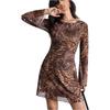 IHUASU Fashion Spring Autumn Long Sleeve  O-Neck Casual Dresses