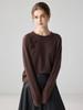 Women's Round Neck Cashmere Sweater - Autumn/Winter, Solid Color, Loose Fit, Long Sleeve Pullover