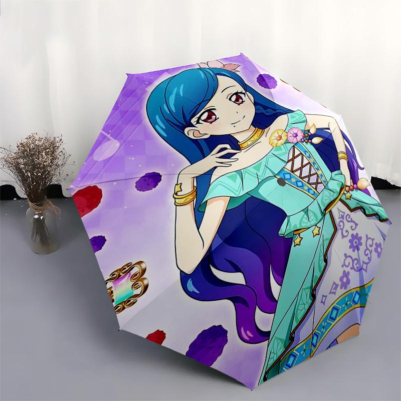 1pc Princess Lila Outdoor Umbrella - Automatic Opening/Closing, Portable 3-Fold Design, 8-Rib Iron Frame, Perfect Gift for Fans, Travelers, Daily Use.