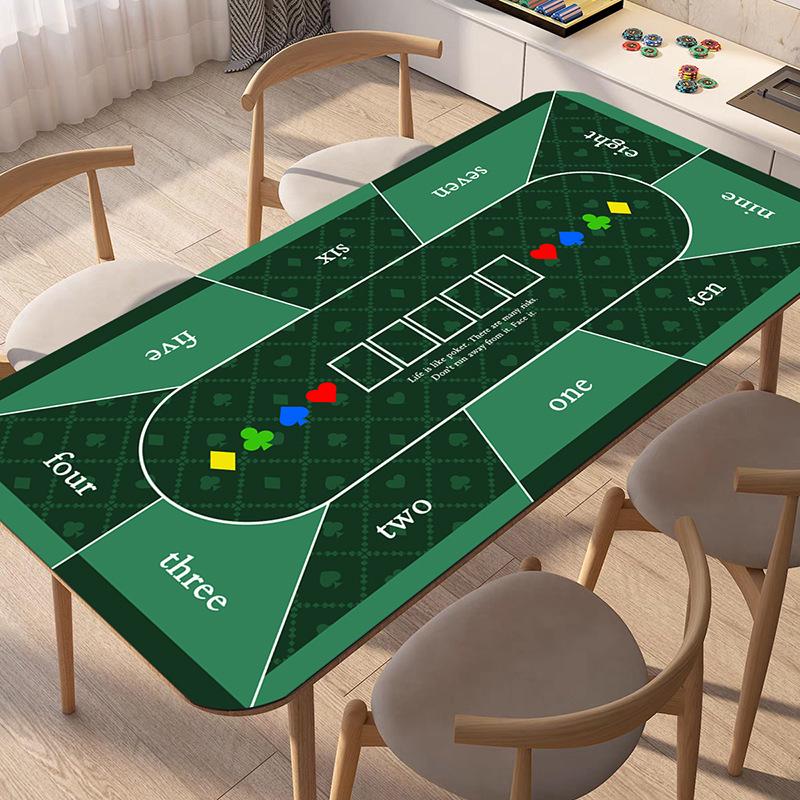 Large Non-Slip Texas Hold'em Poker & Baccarat Soft Cloth Table Mat with Diatom Mud