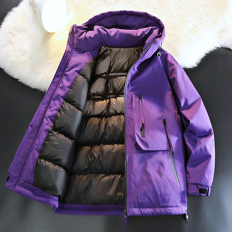 

2025 autumn and winter new hooded graphene cotton-padded clothes youth versatile tooling casual warm couple charging jacket men S
