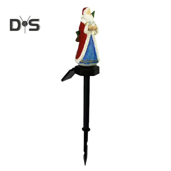 Santa Claus Solar Lights Resin Santa Figurine Waterproof Christmas Stake Light Outdoor Decor Statue Landscape LED Light for Home Yard Lawn