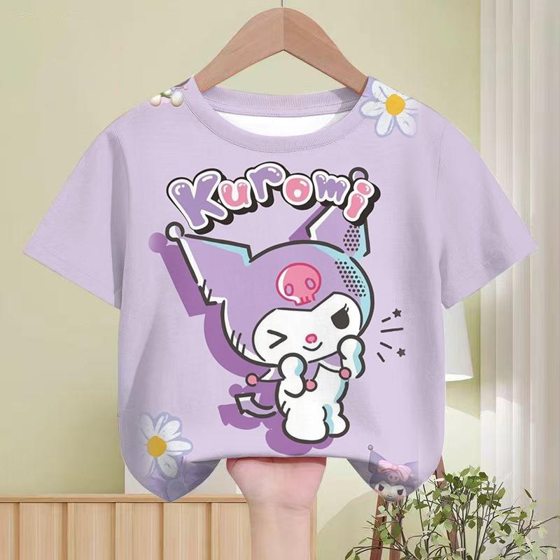 Sanrio Kulomi Children's T-shirt My melody cartoon cute print versatile summer breathable short sleeve top wholesale