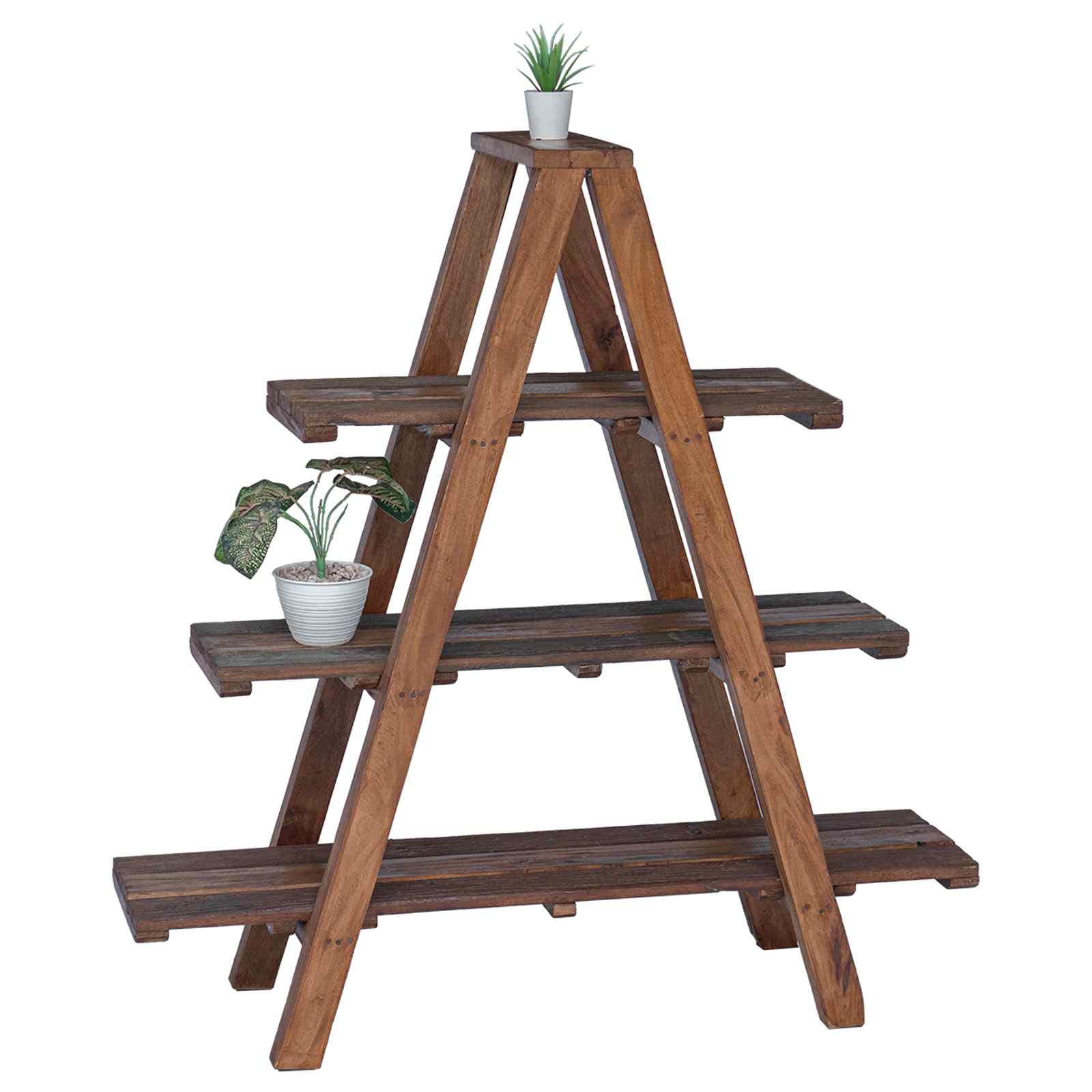 Klappregal Braun 79,5 x 35 x 112 cm Massivholz Upcycling