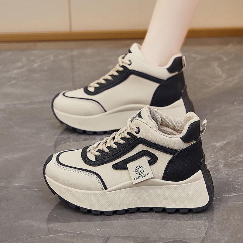 

Autumn women s shoes high-top breathable sports shoes children versatile thick soles increase height casual dad shoes women 40