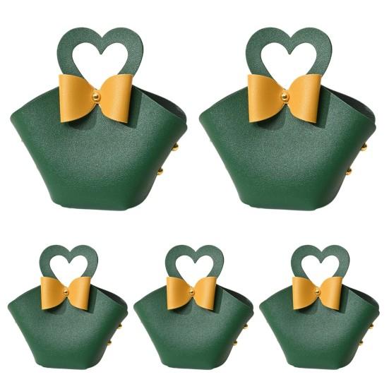 5 db-os ajándéktáska Kényelmes színes mini kézitáska Műbőr cukorkatáskák bulikhoz esküvők dekorációjához