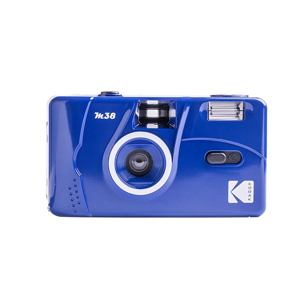 Kodak M38 35mm Film Camera Powerful Easy to Use - Focus-Free, Built-in Flash, (Classic Blue)