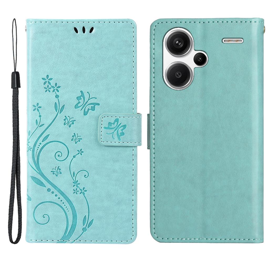 For Xiaomi Redmi Note 13 Pro+ 5G Leather Case Wallet Butterfly Imprinted Phone Cover