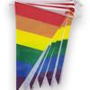 5/10M Rainbow String Bunting Polyester 10/20 Flags Rainbow Pennant Banner Colorful Stripes LGBT Hanging Flags for Indoor/Outdoor
