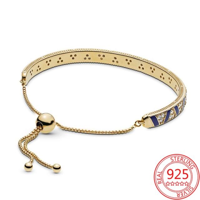 

Основа из настоящего стерлингового серебра 925 пробы, экзотический драгоценный камень и полосатый скользящий браслет, классический раздвижной браслет, сделай сам золотой браслет