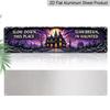 2D Flat, Gothic Haunted House Aluminium Decorative Sign Featuring Spooky Castle Bats Full Moon Eerie Trees and Bold Text Suitable for Themed