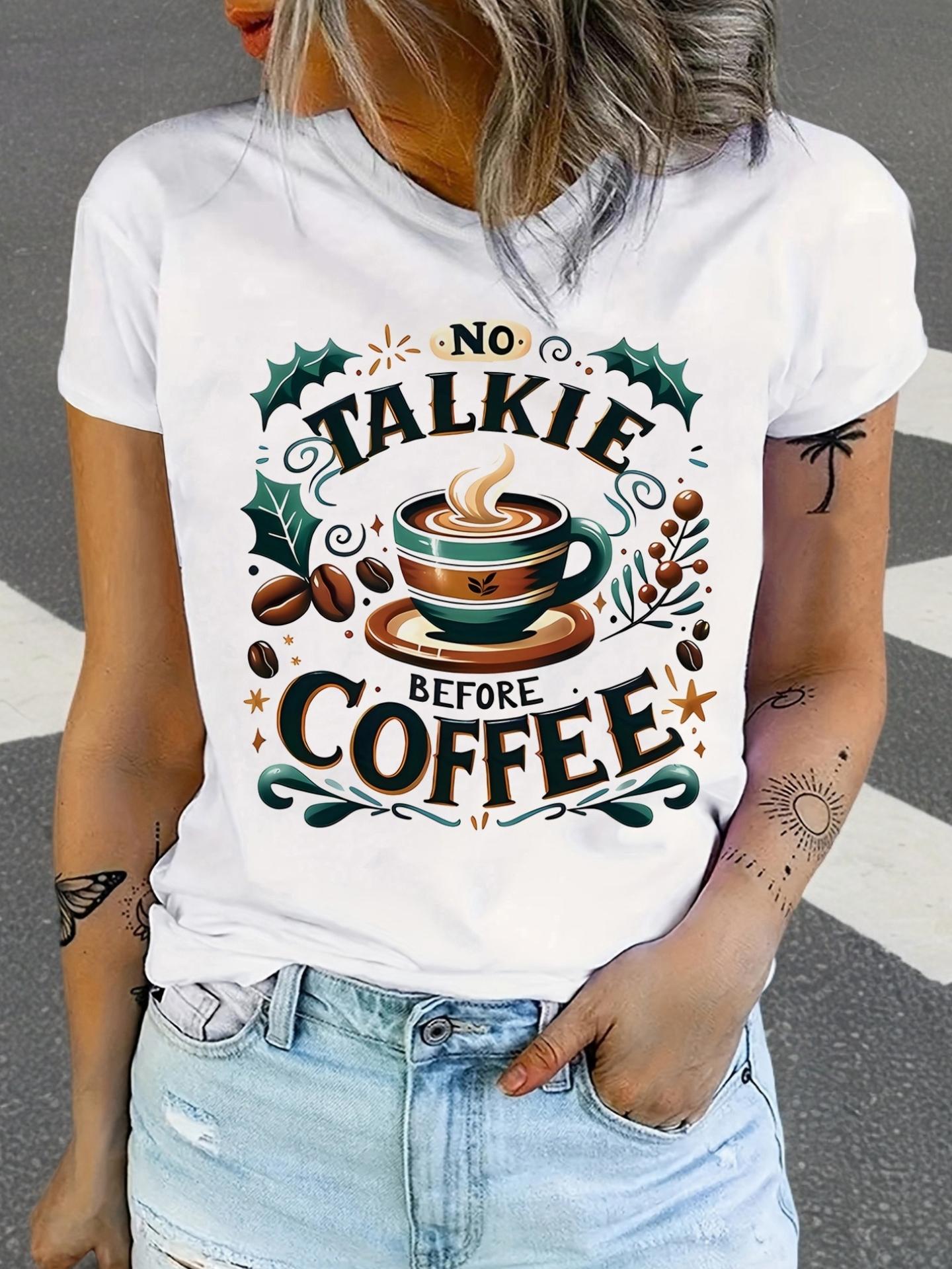 No Talkie Before Coffee Graphic T-shirt S