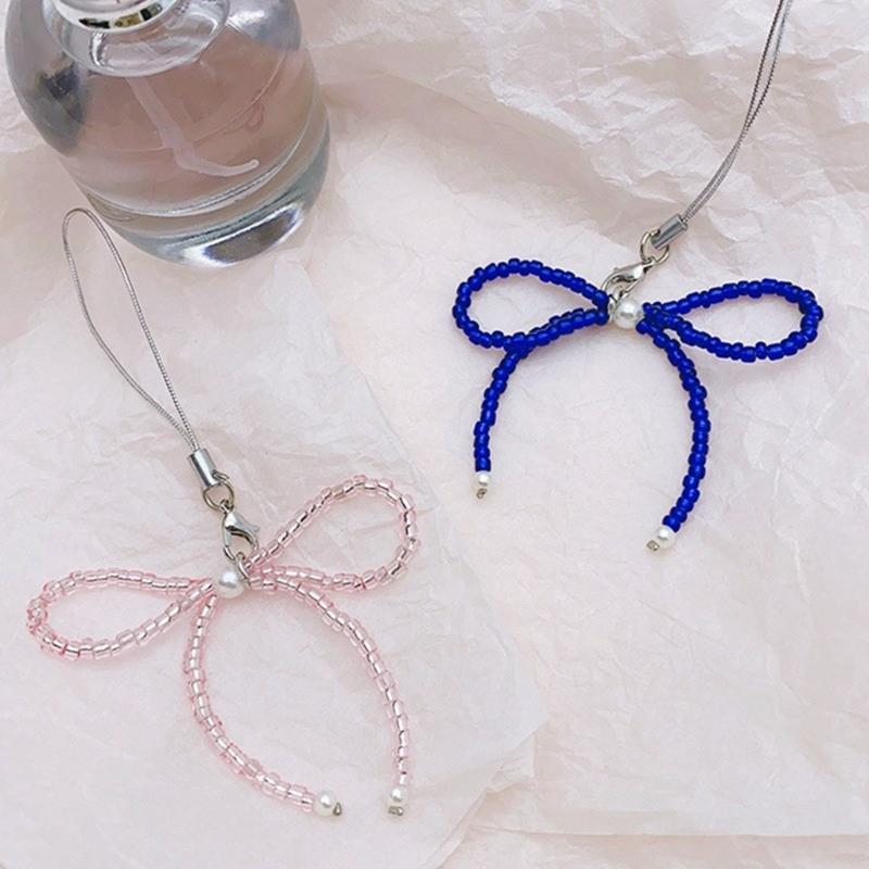 Unique Bowknot Pendant Phonechain Trendy Keychain Accessory  Simple Portable Phone Decoration for Bags and Cameras