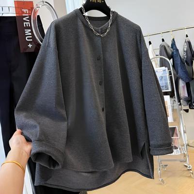 Designter Cardigan-Sweatshirt für Damen Langärmlig Herbst Vielseitig Locker Schlankmachend Altersreduzierender Mantel