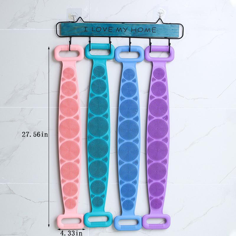 Long Silicone Shower Towel, Back Rub, Strong Double-sided Mud Rub, Ash Rub, Shower Towel for Men and Women