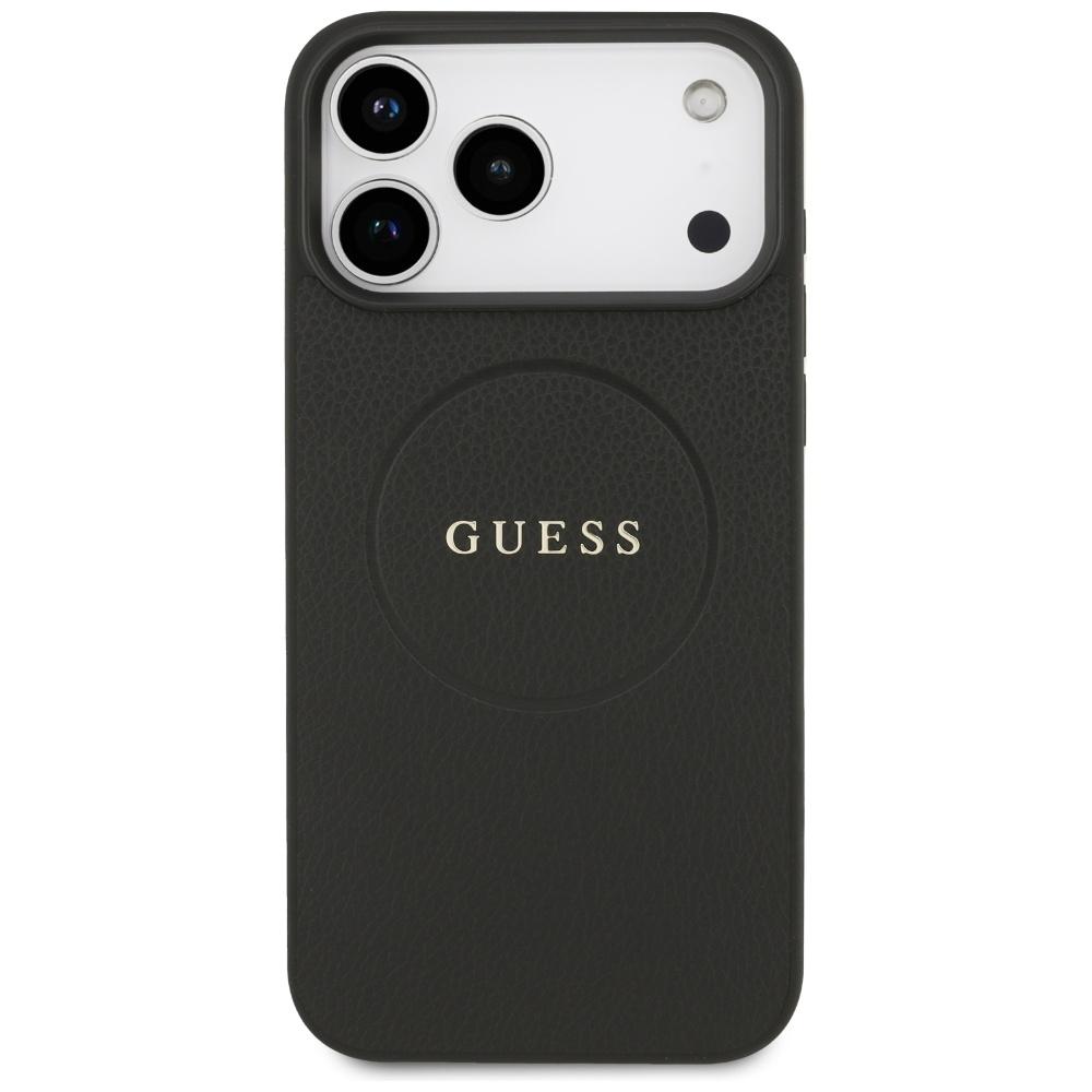 Coque Guess Anneau texturé MagSafe pour iPhone 17 Pro Max noir