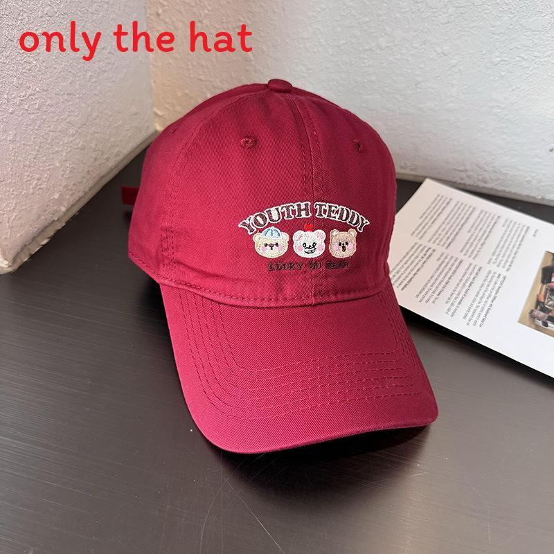 Cap Baseball Fashionable With Little Bear And Letter Embroidery Design For Daily