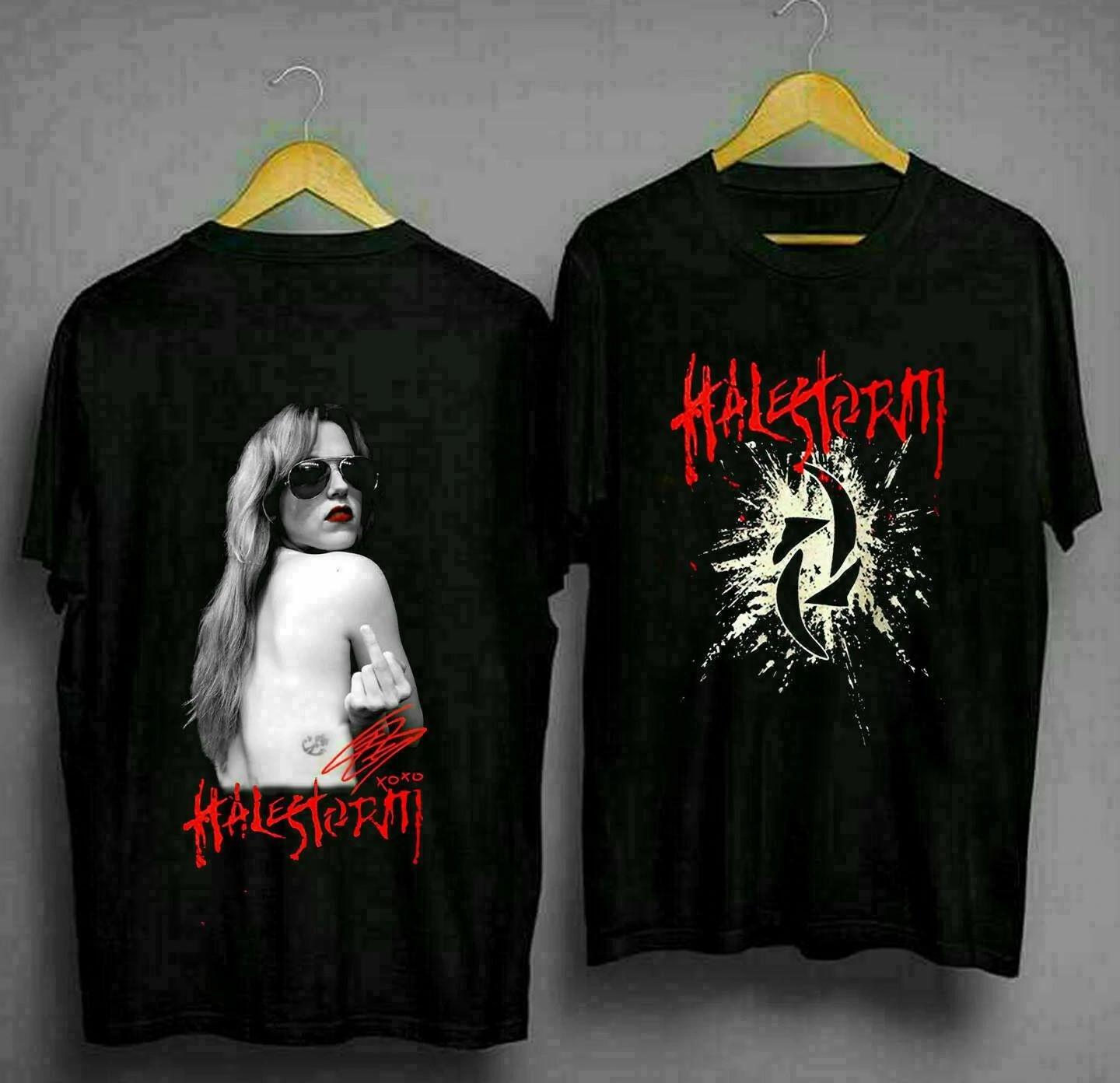 Vintage Halestorm Used Lzzy Hale Heavy Cotton Black S-234XL Unisex T Shirt AG242 S разноцветный
