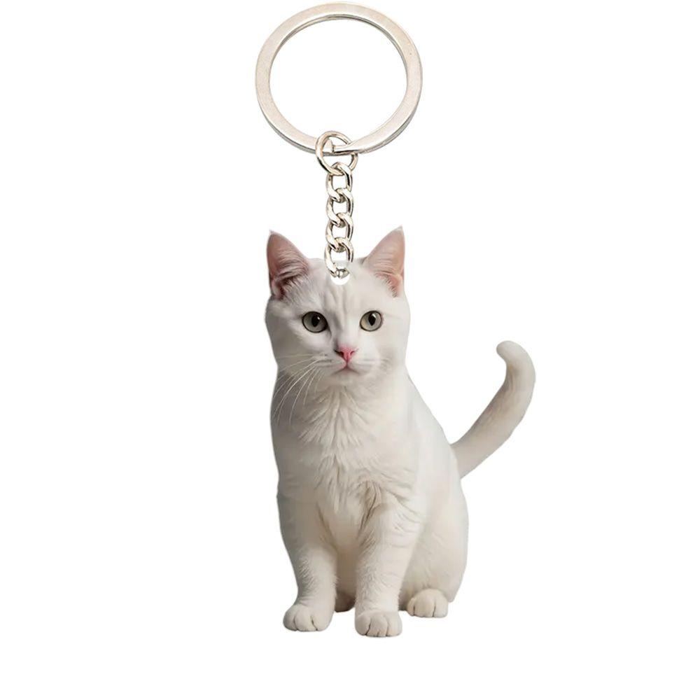 

Милый мультяшный акриловый брелок One Size белый