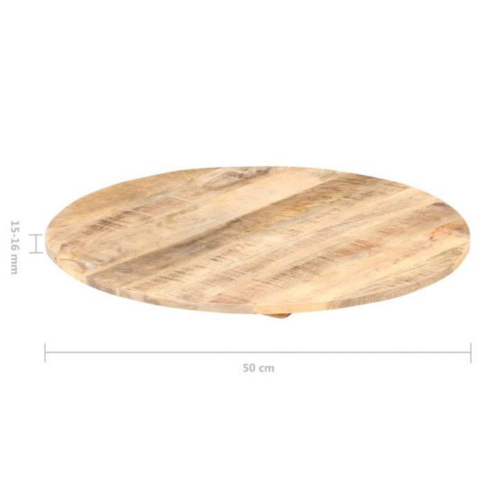Table Top Solid Mango Wood Round 15-16 Mm 50 Cm