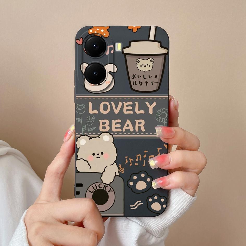 

Чехлы для Redmi A2 13 14C A1 Turbo 4 A4 K70 Ultra A5 14R с милым рисунком панды и маленького медведя жидкий силиконовый пылезащитный защитный чехол для Redmi Redmi A5 4G