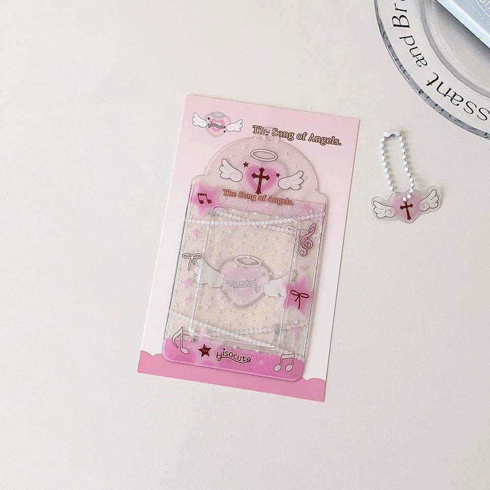Cartoon Transparent Photo Card Holder PVC Transparent Photo Booth Strip Glitter Finish Photo Display Star Design Sleeves Girls
