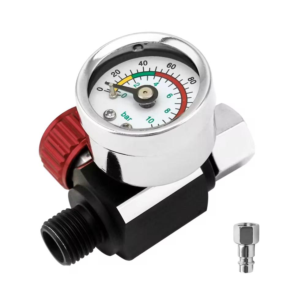 Adjustable Air Pressure Regulator Spray Pneumatic Air Regulator Gauge G1/4 Universal Interface for Auto Paint Refinishing car Pressure Regulators 5