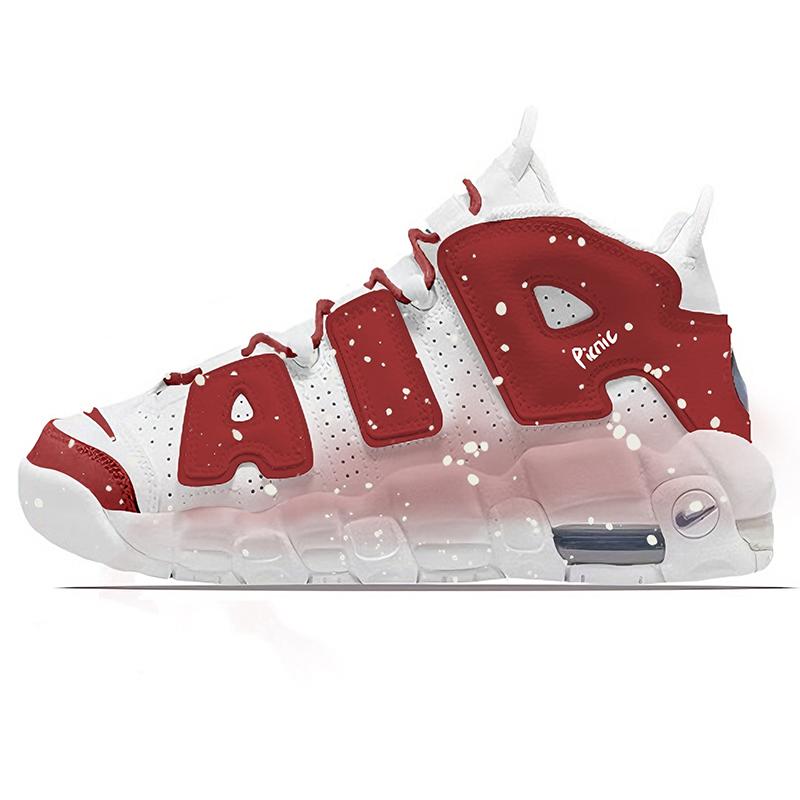 

Nike Air More Uptempo Red Cloud Embracing Snow, Comfortable Versatile Cushioning Mid top Vintage Basketball Shoes DH9719-100(Team1625-) 38