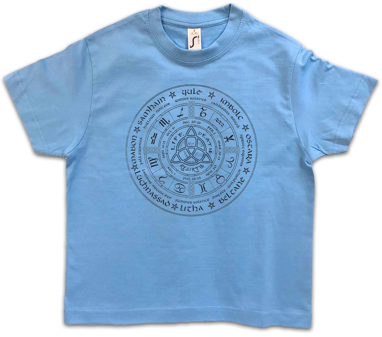 WHEEL OF THE YEAR CTHULHU Kids Boys T-Shirt Lovecraft Arkham Horror Miskatonic 110