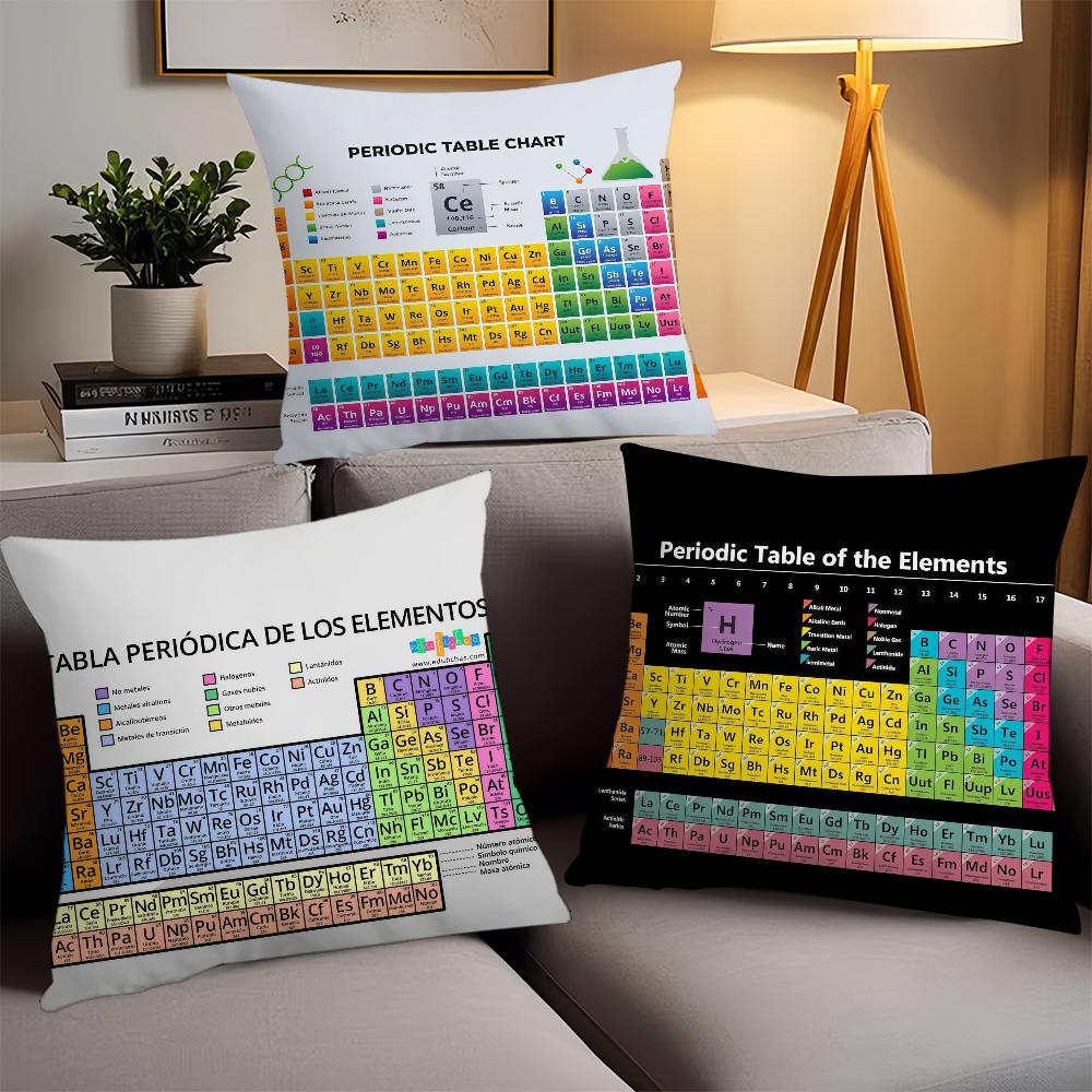 Periodic Table of the Elements Pillow Case Office Cushions Suitable For Sofa Car Bedroom Decorative Cushion Cover