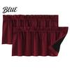Solid Color Curtain Blackout Coating Modern Elegant Light Blocking Valance 2Pcs Black With Living Room