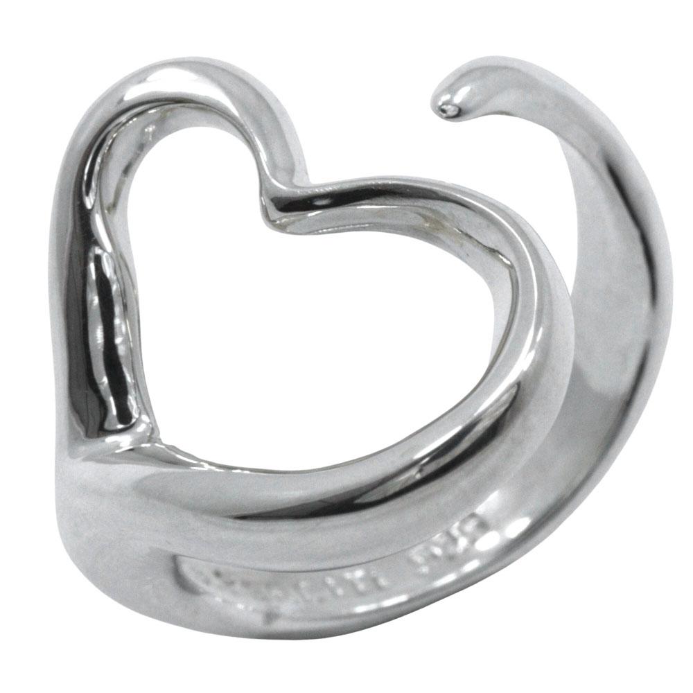TIFFANY&Co. Open heart Ring Elsa Peretti Silver925 #6.0(US Size) heart 4.9g Women Used