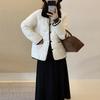 New Contrasting Color Sewn Cotton Jacket Short Autumn and Winter Women's Retro Lapel Thin Cotton Jacket Thickened Jacket