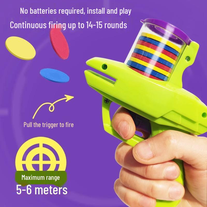 Classic Soft Bullet Saucer Gun: Safe Indoor/Outdoor Parent-Child Battle Toy