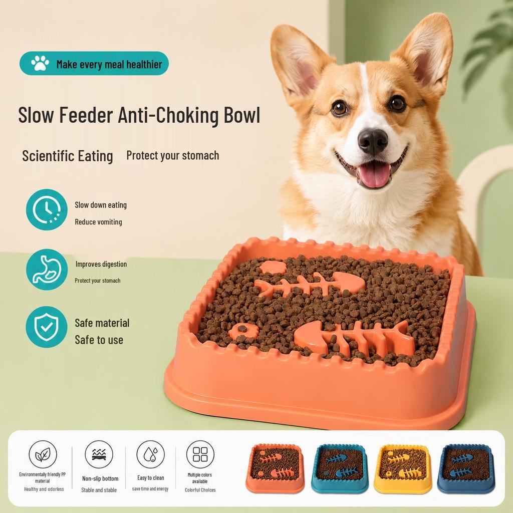 Slow Feeder Anti-Choke Dog Bowl, Non-Tip Design for Small to Large Dogs