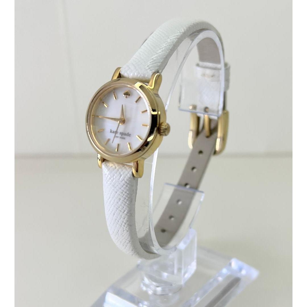 Used [Battery replaced] Kate Spade watch white x gold pearl dial with box