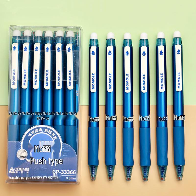 Schwarzer, Blauer, Roter löschbarer Klick-Gelstift 0,5 mm – Momele Studenten Edition
