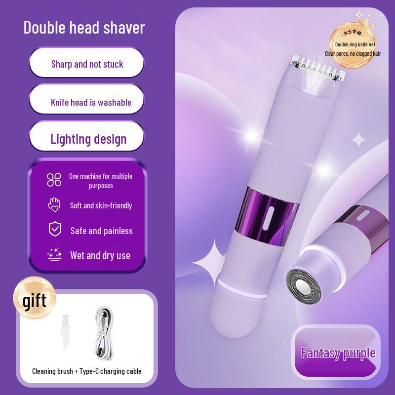 

Waterproof Double-Headed Bikini Trimmer & Electric Shaver: Gentle Hair Remover for Women, Prevents Ingrown Hairs Custom Configurations
