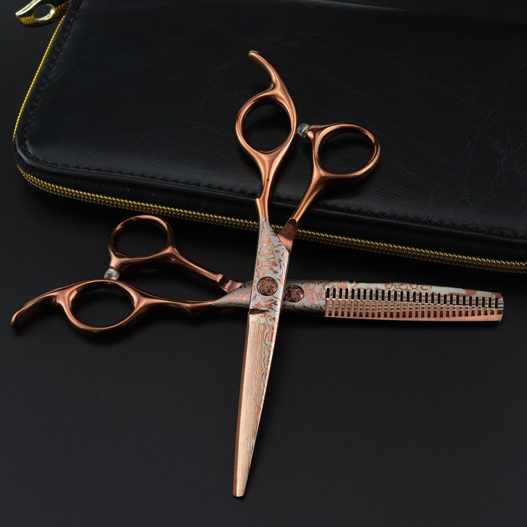 6.0 Inch Bronze Gold, Hair Scissors, Hair Scissors, Tooth Scissors, Bangs Scissors, Tooth Scissors, Thin
