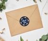 Darling Souvenir 45 Pcs Floral Wreath Round Thank You Black Stickers Envelope Seals-1.6