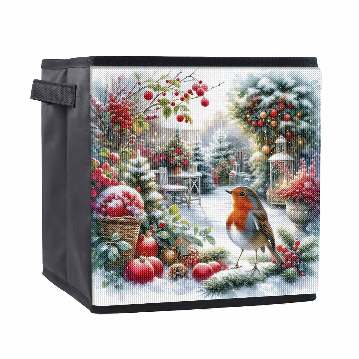 

Christmas Birds 5D Diamond Painting Storage Basket Full Round Drill Mosaic Diamond Embroidery Cross Stitch Kits Home Decor Home Decor 25cmx25cm