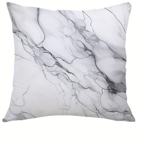Black White Marble Pattern Printed Pillowcase Home Room Office Living Room Sofa Decor No Insert 18X18 Inch