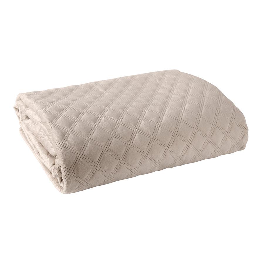 VELVI Decorative bedspread in a shade of warm, dark cream - 170x210cm
